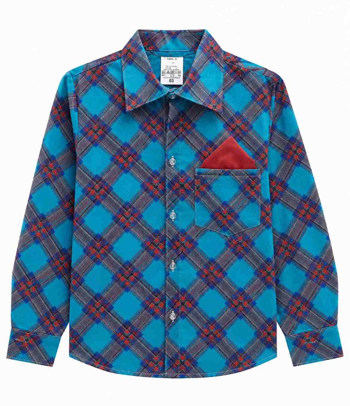 CAMISA JUNINA XADREZ  JUVENIL REF 421